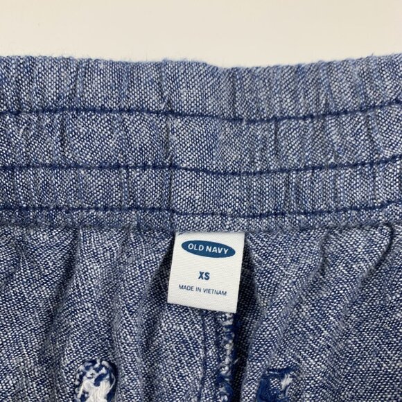 Old Navy Blue Chambray Linen Blend Pull On Ankle Pants XS - Picture 4 of 7